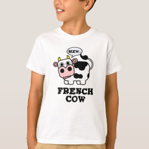 Fransk Cow Funny Animal Pun T Shirt