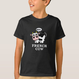 Fransk Cow Funny Animal Pun T Shirt
