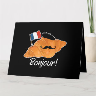 Fransk Croissant Älskare Frankrike Flagga Francoph Kort