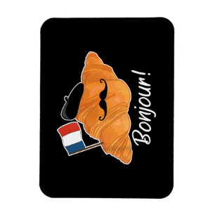 Fransk Croissant Älskare Frankrike Flagga Francoph Magnet