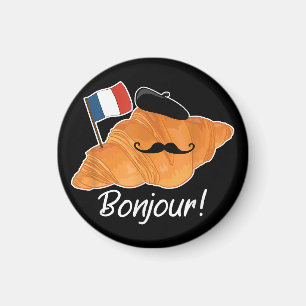 Fransk Croissant Älskare Frankrike Flagga Francoph Magnet