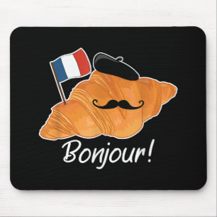 Fransk Croissant Älskare Frankrike Flagga Francoph Musmatta