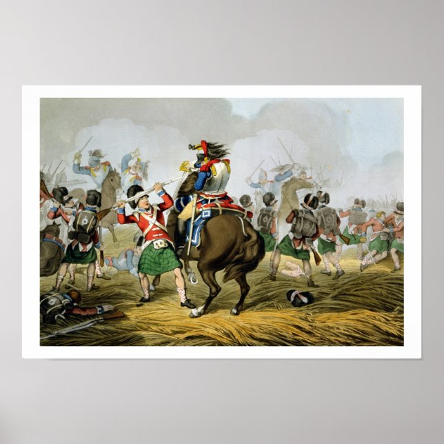 Fransk Cuirassiers vid slaget vid Waterloo, Char Poster (Framsidan)