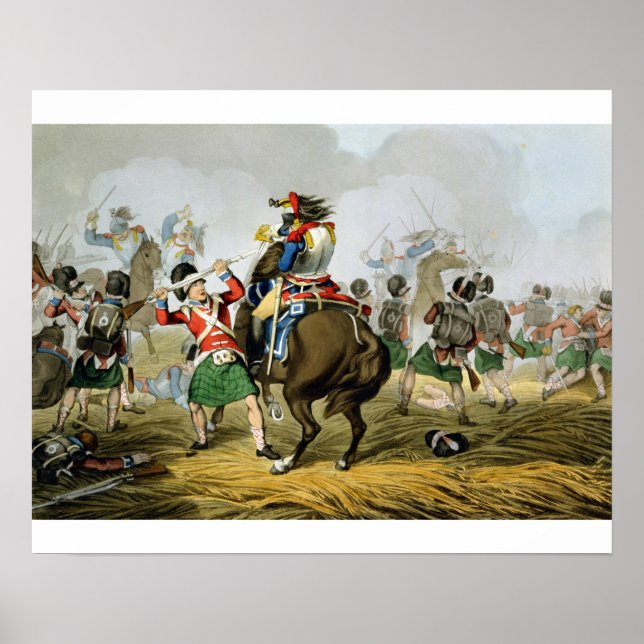 Fransk Cuirassiers vid slaget vid Waterloo, Char Poster (Framsidan)