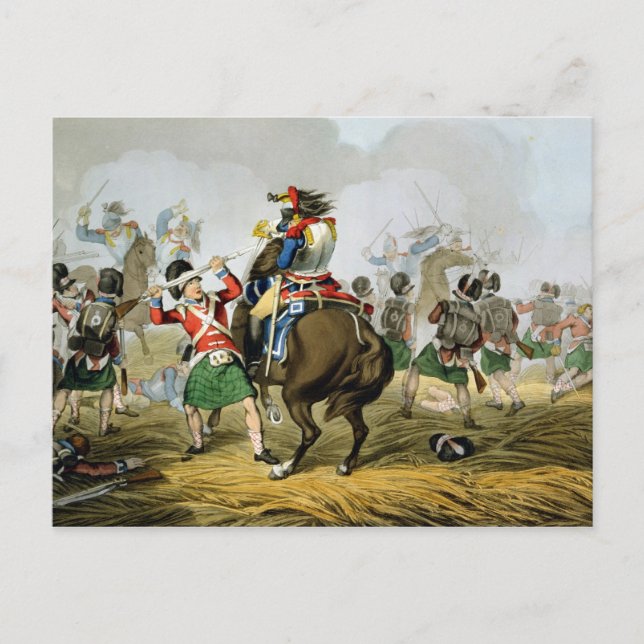 Fransk Cuirassiers vid slaget vid Waterloo, Char Vykort (Framsida)
