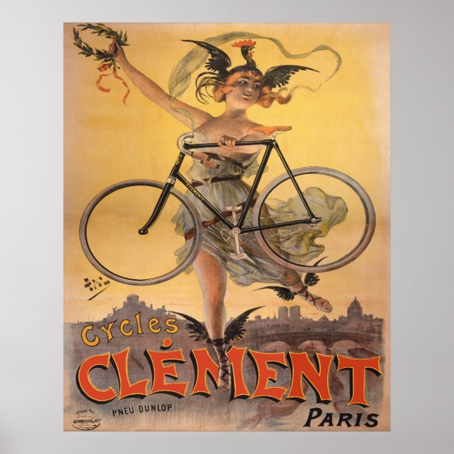 Fransk cykelreklam från 1898 poster (Framsidan)