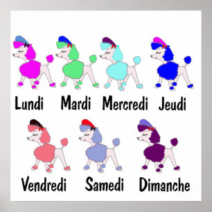 Fransk Dagar i veckan Poster