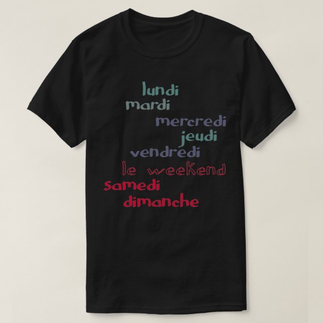 Fransk dagar i veckan t shirt (Design framsida)