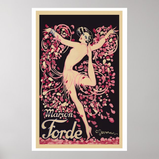 Fransk dansare Marion Forde Vintageaffisch av Poster (Framsidan)