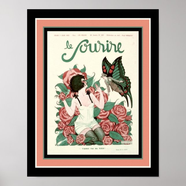 fransk Deco "Le Sourire" från 1920 Poster (Framsidan)