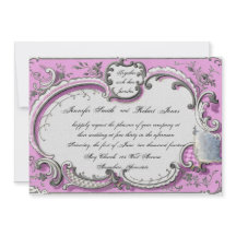 Fransk Deco Ram Posh Wedding bjudning