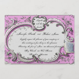 Fransk Deco Ram Posh Wedding bjudning Inbjudningar