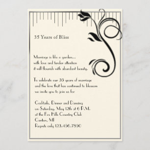 Fransk Deco Ro Black Cream - årsdag Inbjudningar