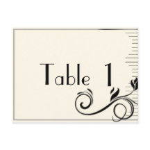 Fransk Deco Ro Black Cream Bröllop Bordsnummer