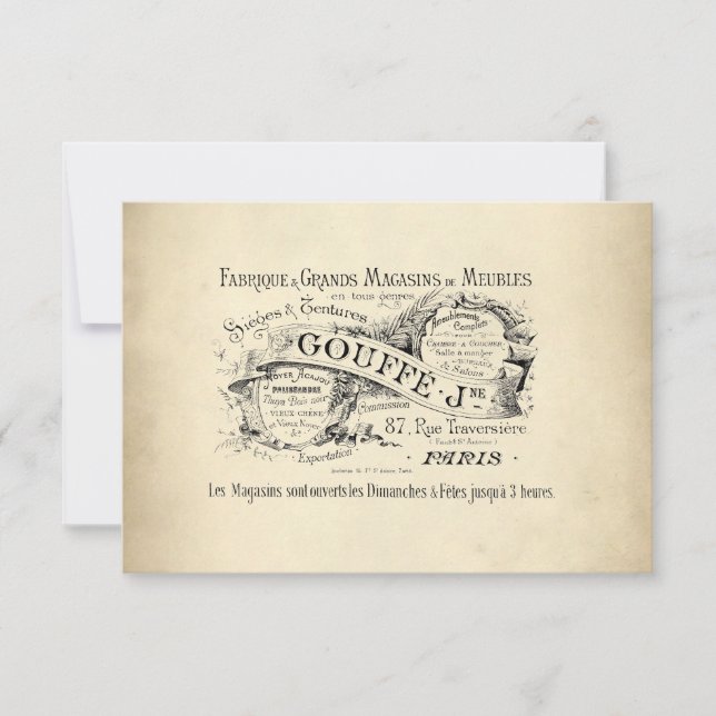 Fransk Department Store-signatur Inbjudningar (Framsida)