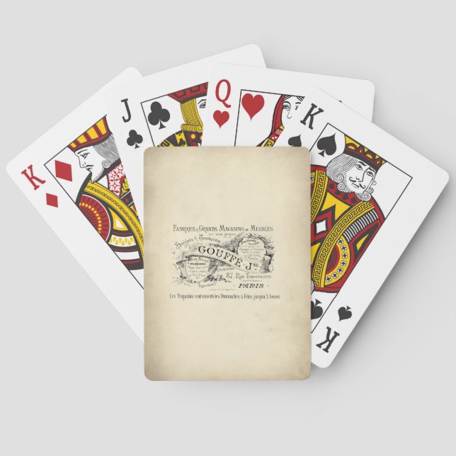 Fransk Department Store-signatur Spel Kort (Baksidan)