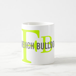 Fransk design för bulldoggavelMonogram Kaffemugg