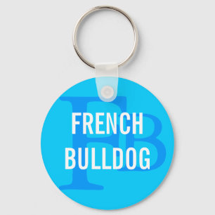 Fransk design för bulldoggavelMonogram Nyckelring