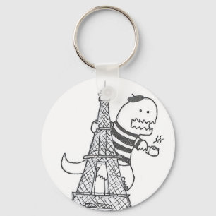 Fransk Dinosaur Keychain Nyckelring