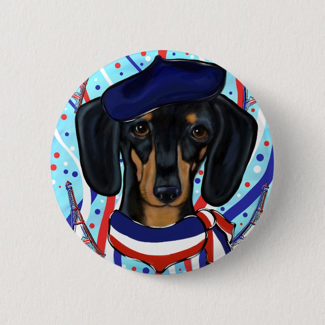 Fransk Doxie Knapp (Framsida)