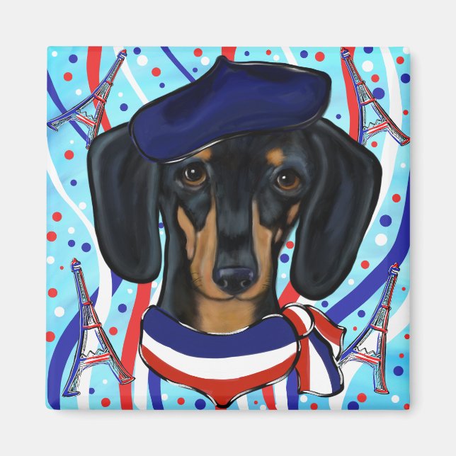 Fransk Doxie Magnet (Framsidan)