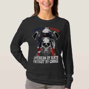 Fransk efter blod amerikanskt efter födsel patriot t shirt