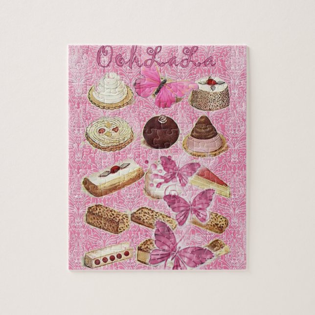 fransk efterrätt för tårta för bageribakelsekakor pussel (Vertikal)