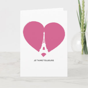 Fransk Eiffel Torn Kärlek Note Valentine Helgkort