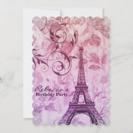 fransk eiffel torn paris födelsedagsfest inbjudningar