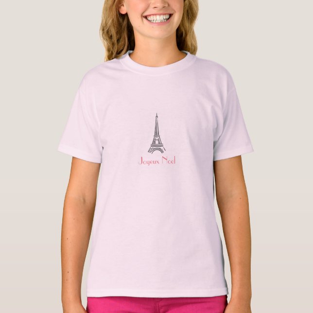 Fransk Eiffel Torn Paris-jul Tee (Framsida)