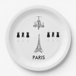 Fransk Eiffel Torn ParisTemapartyet Pappra Tallrik