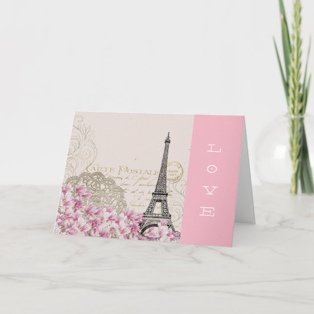 Fransk Eiffel Torn Valentine Card Helgkort (Framsida)