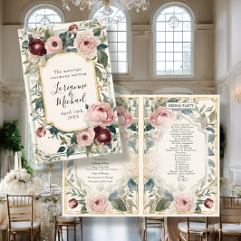 Fransk Elegant Blommigt Rosa Guld Bröllop Ceremony