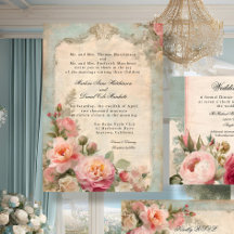 Fransk Elegant Blommigt Vintage Sunk Journal Bröll