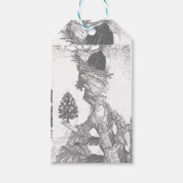 Fransk elegant Marie Antoinette Joyeux Noel Presentetikett