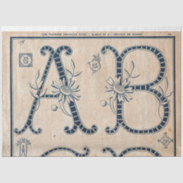 Fransk Embroidery Mönster Decoupage eller Giftwrap