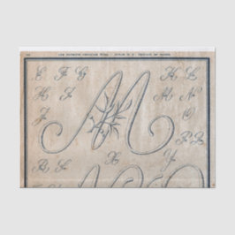 Fransk Embroidery Mönster Decoupage eller Giftwrap