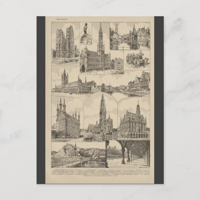 Fransk Encyklopedia 1920, Belgien Vykort (Framsida)