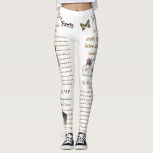 Fransk Ephemera ~ Skript ~ Handskrift ~ Paris ~*~ Leggings