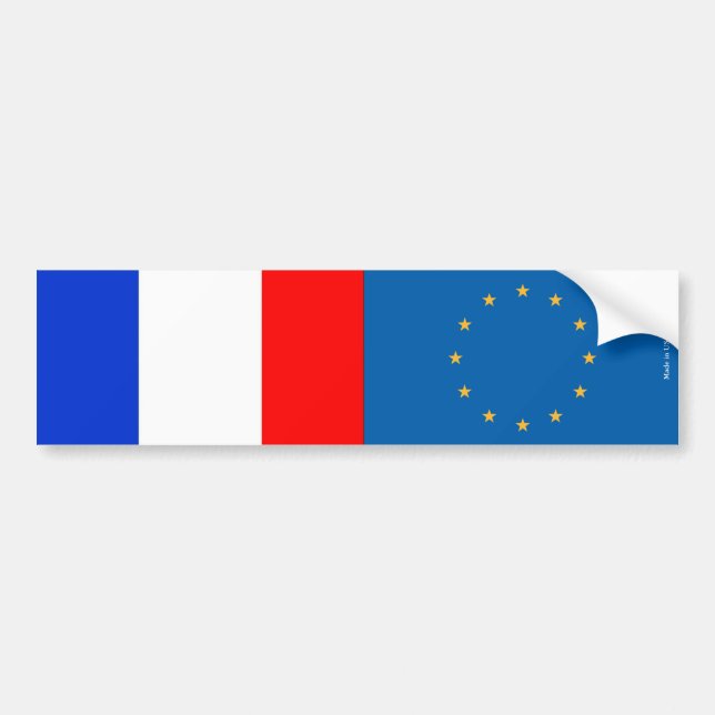 Fransk & Europeiska unionflaggorbildekal Bildekal (Framsidan)