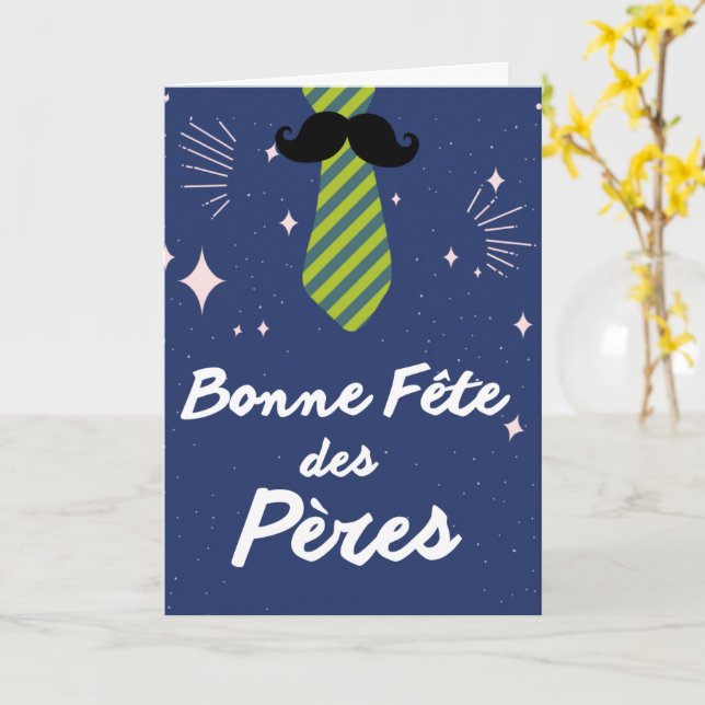 Fransk fadersdag Bonne Fete Des Peres Kort (Gul blomma)