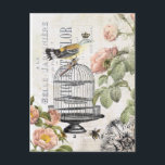 Fransk fågelvykort för vintage vykort<br><div class="desc">Fransk fågelvykort för vintage</div>