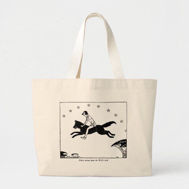 Fransk Fairy Tale Varg och Prince Totebag Jumbo Tygkasse (Framsidan)