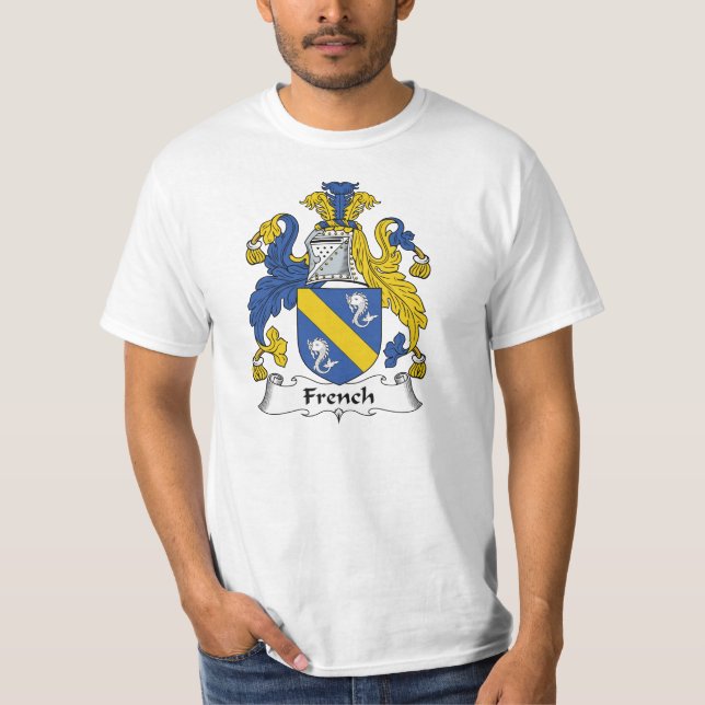 Fransk familjvapensköld t-shirt (Framsida)