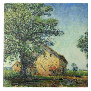 Fransk Farm vid La Petite Mare (av Francis Picabia Kakelplatta