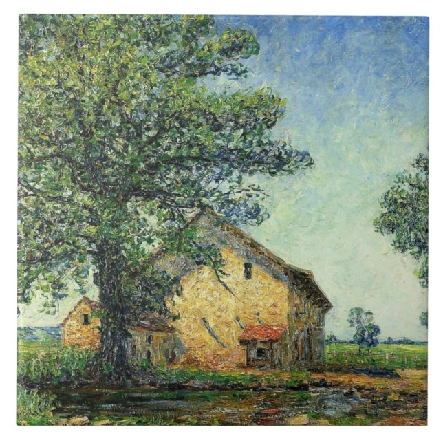 Fransk Farm vid La Petite Mare (av Francis Picabia Kakelplatta (Framsidan)