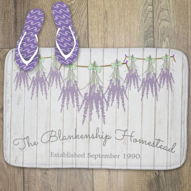 Fransk Farmhouse Lavender Bundles Grönt Bow Badrumsmatta (Skapare uppladdad)
