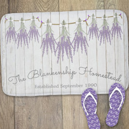 Fransk Farmhouse Lavender Bundles White Bow Badrumsmatta