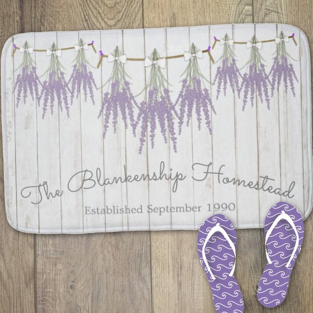 Fransk Farmhouse Lavender Bundles White Bow Badrumsmatta (Skapare uppladdad)