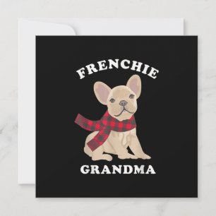 Fransk farmorpresent  Fransk Bulldog jul Familj Julkort